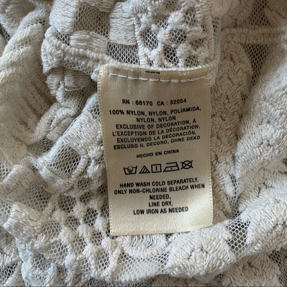 ANTHRO Ivory Embroidered Lace and Mesh Top - Picture 6 of 7